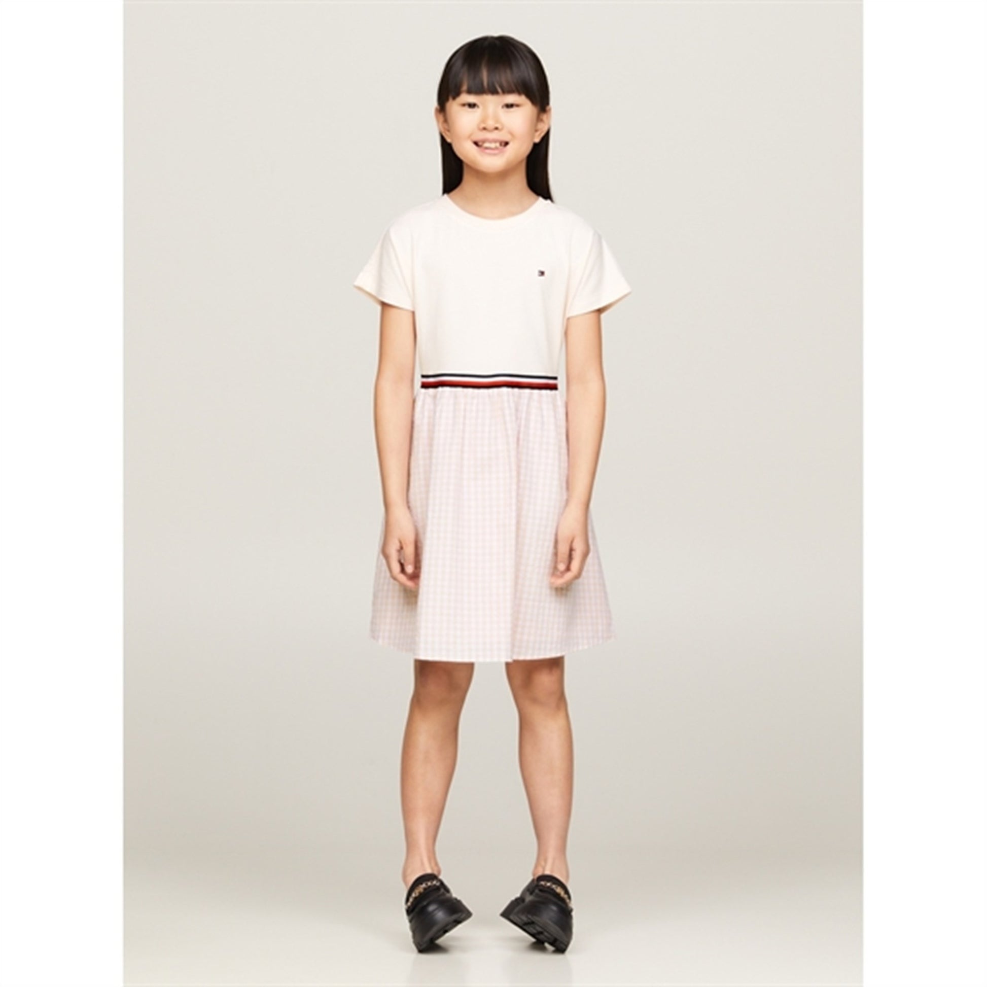 Tommy Hilfiger Gingham Combi Dress Whimsy Pink Check