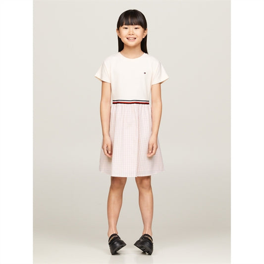 Tommy Hilfiger Gingham Combi Dress Whimsy Pink Check