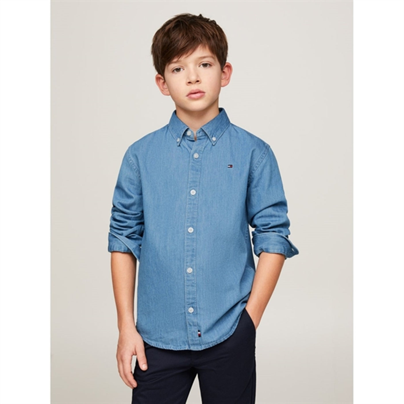 Tommy Hilfiger Denim Chambray Shirt Denim Light Wash