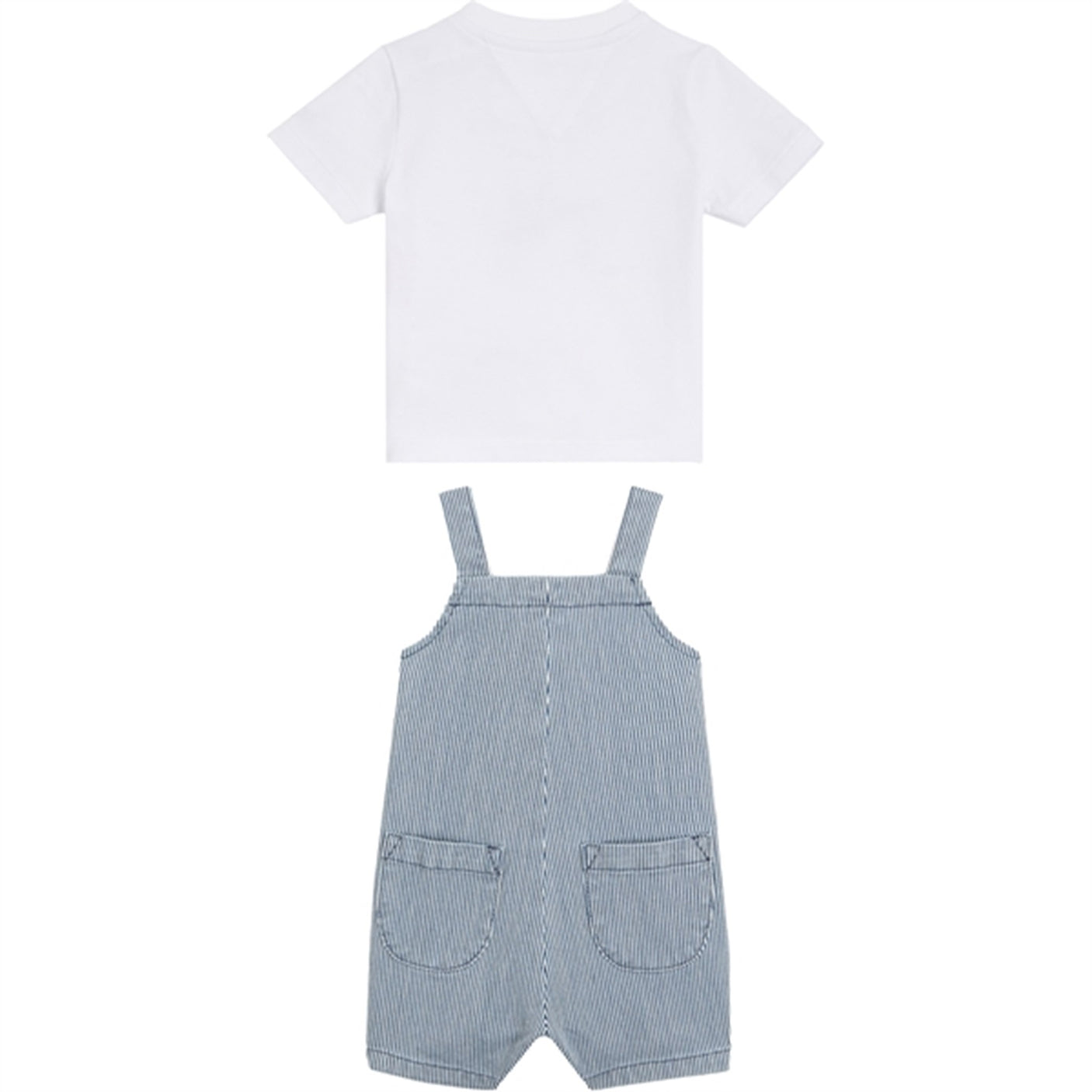 Tommy Hilfiger Baby Striped Dungaree Set Denimstripe