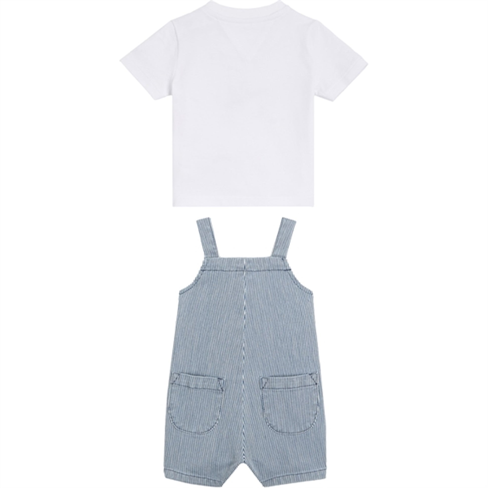 Tommy Hilfiger Baby Striped Dungaree Set Denimstripe