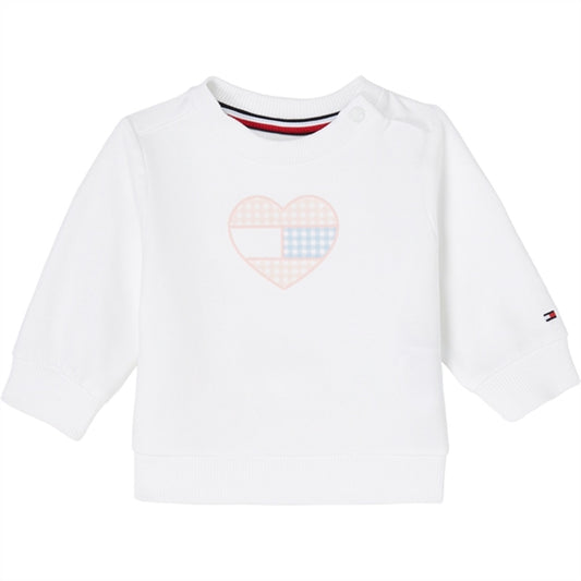 Tommy Hilfiger Baby Gingham Flag Sweatshirt White