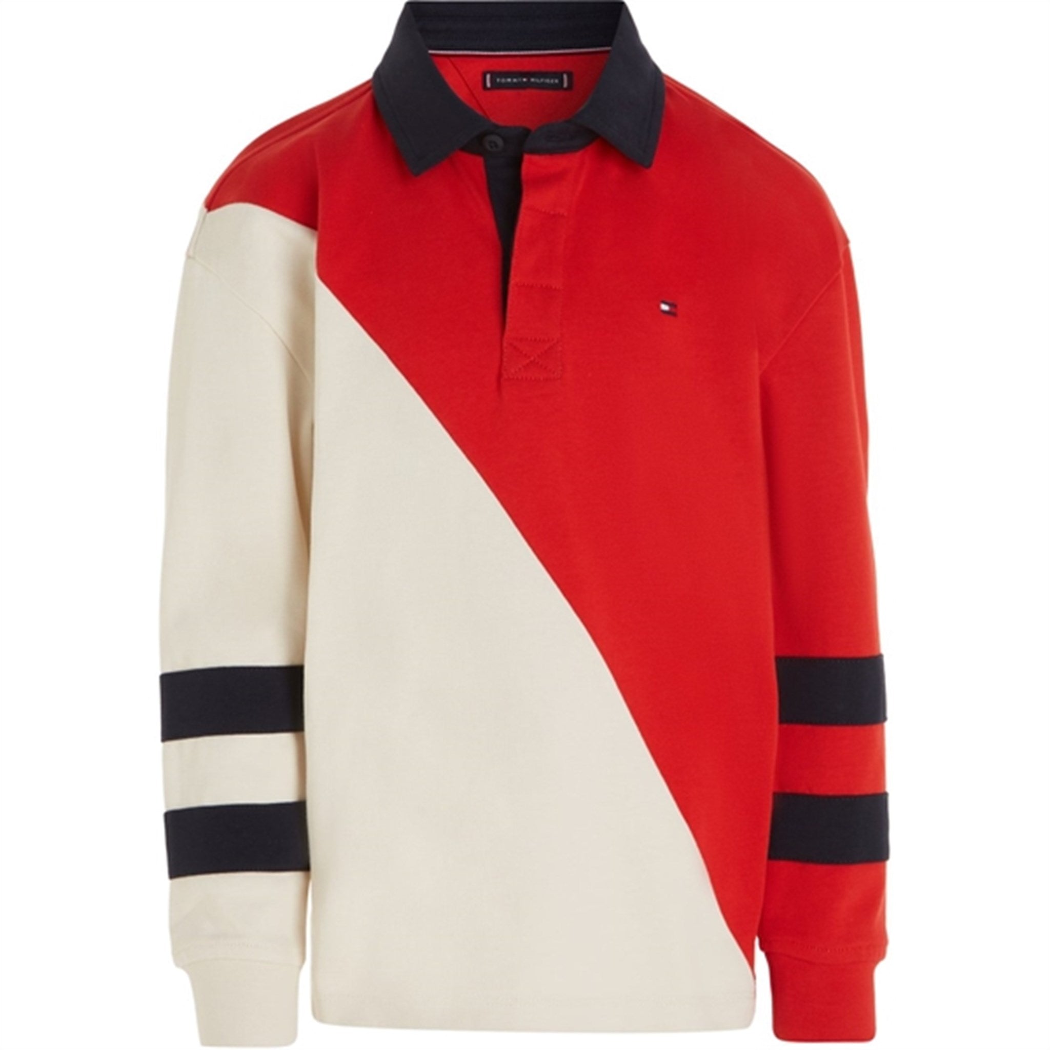 Tommy Hilfiger Colorblock Rugby LS Polo Red/White Colorblock