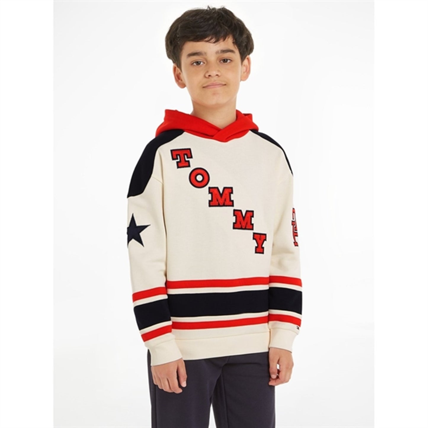 Tommy Hilfiger Varsity Hoodie Red/White/Navy Block
