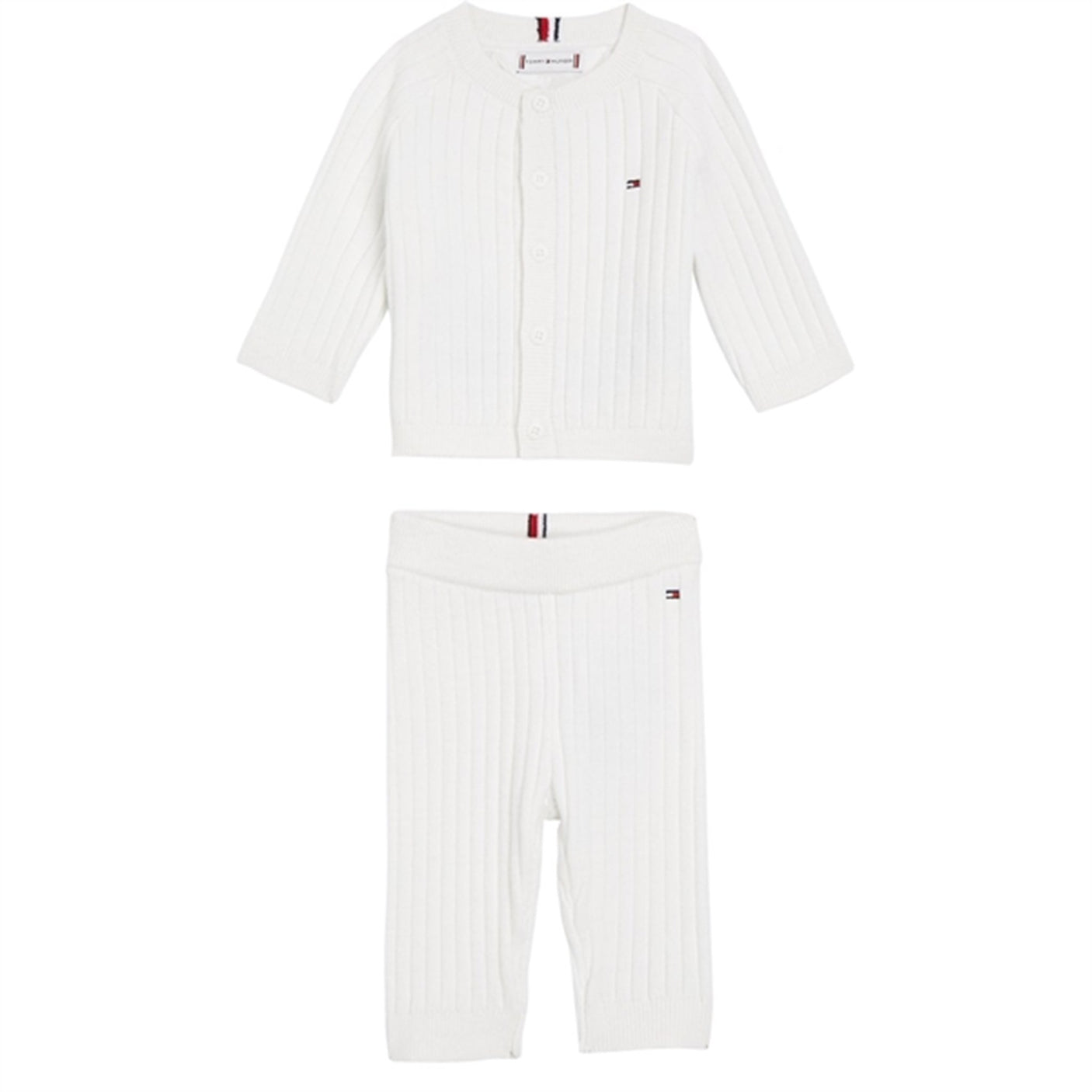 Tommy Hilfiger Baby Rib Striktrøje Sæt Giftbox White
