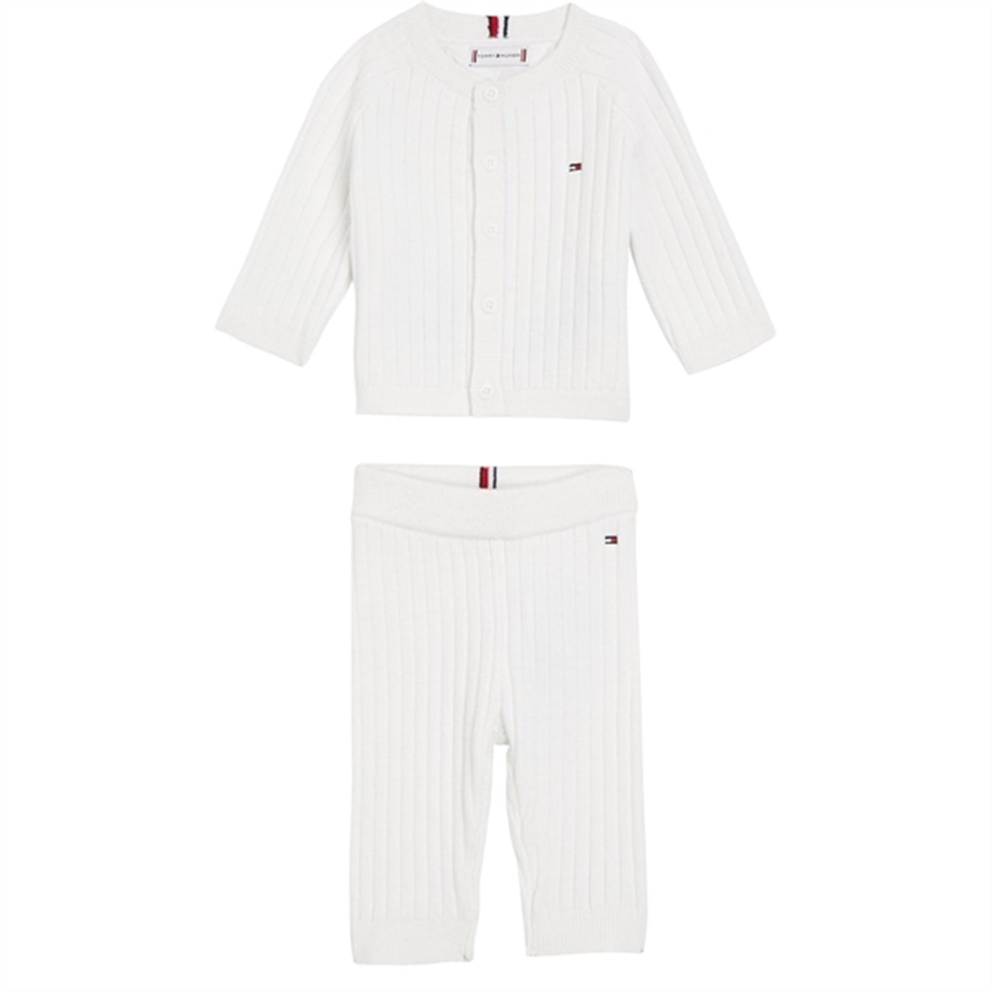 Tommy Hilfiger Baby Rib Striktrøje Sæt Giftbox White