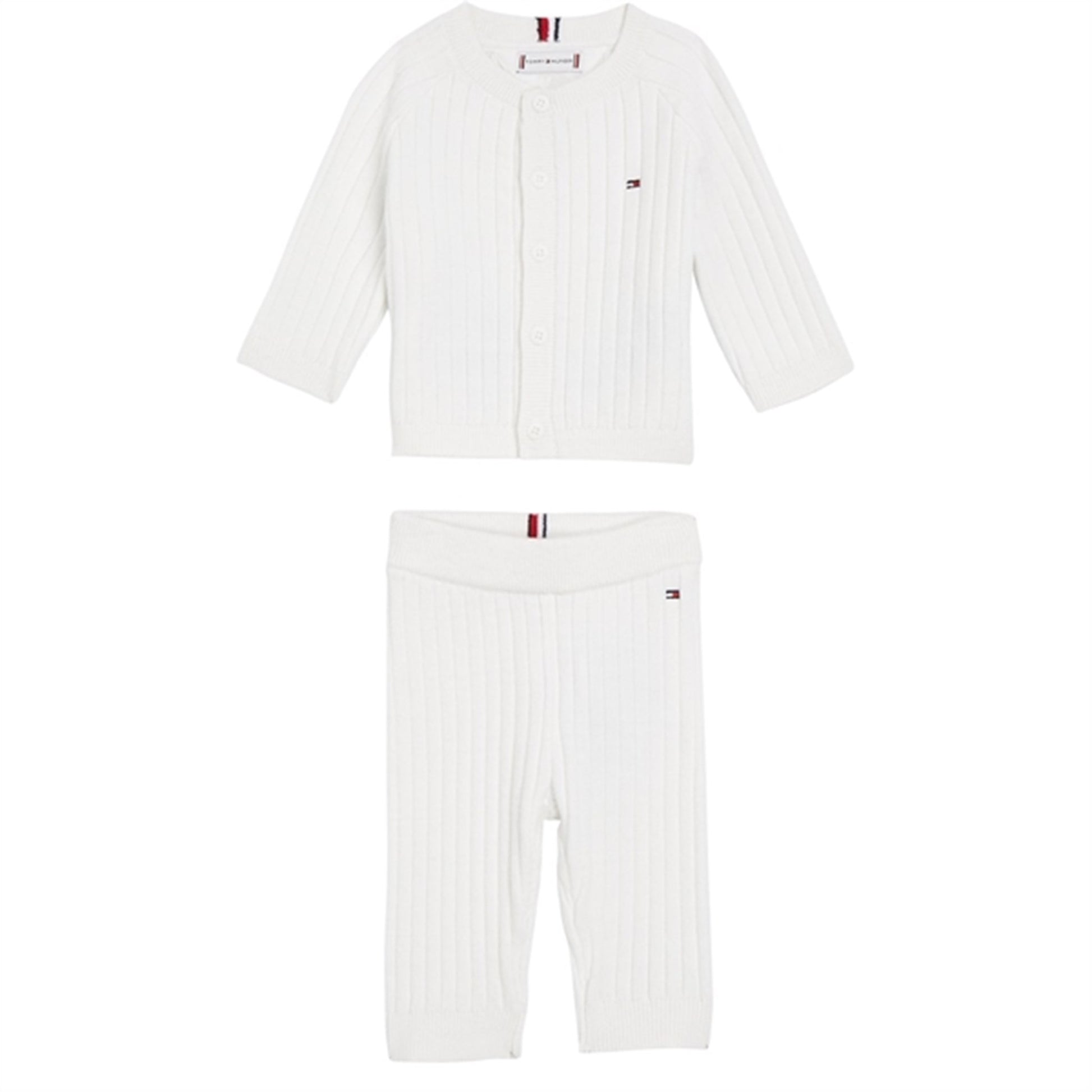 Tommy Hilfiger Baby Rib Striktrøje Sæt Giftbox White
