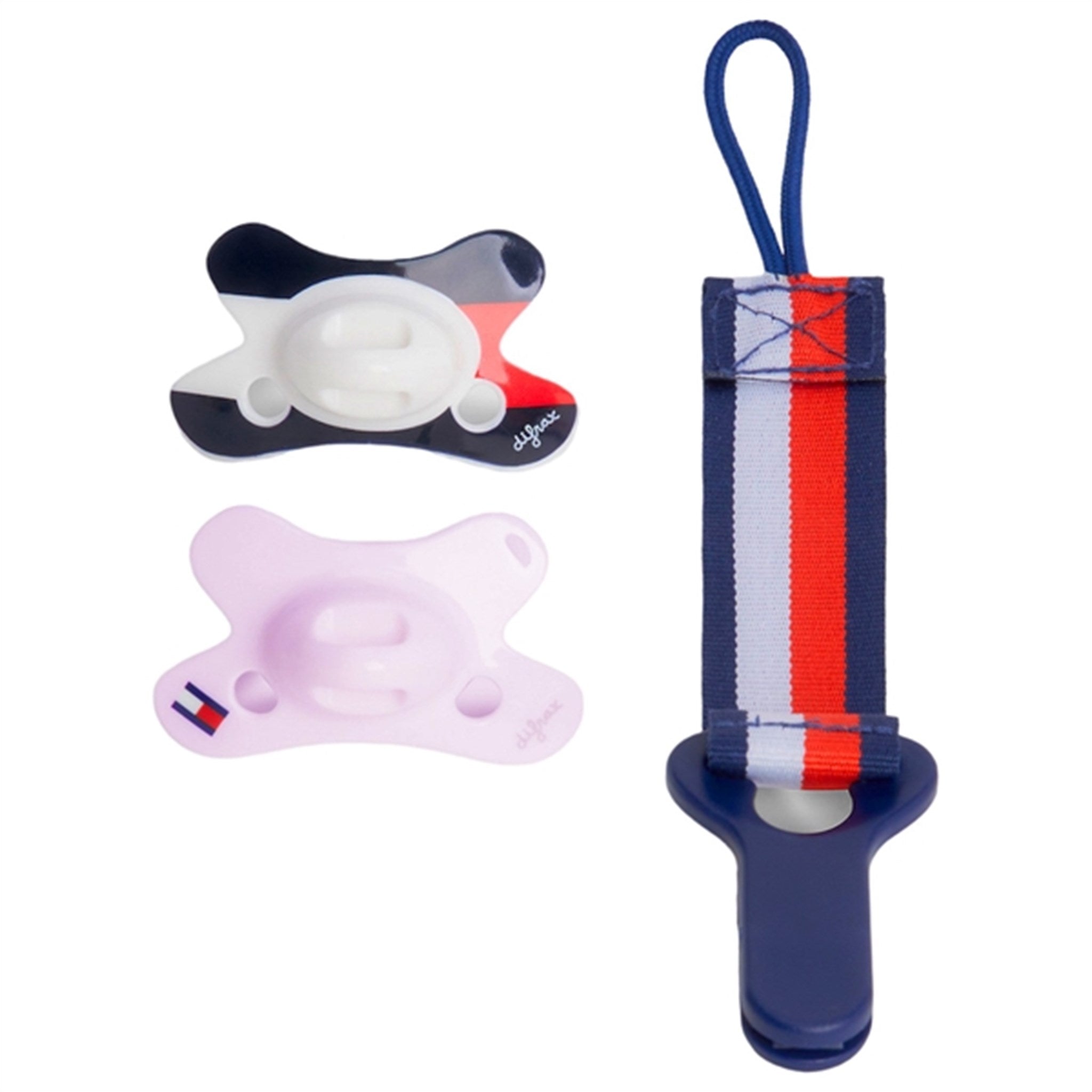 Tommy Hilfiger Pacifier w. Strap 2-pack Pink Breeze