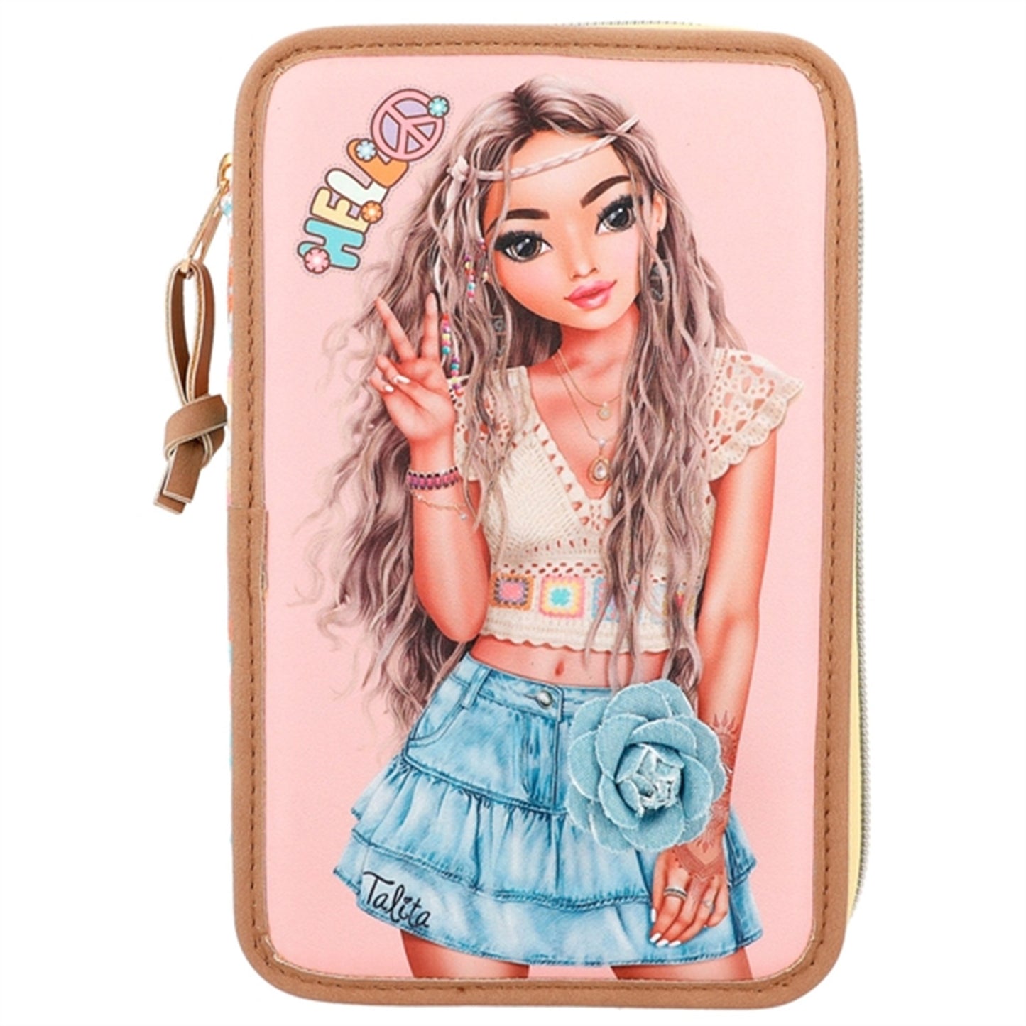 TOPModel Triple Pencil Case Hippie Heart