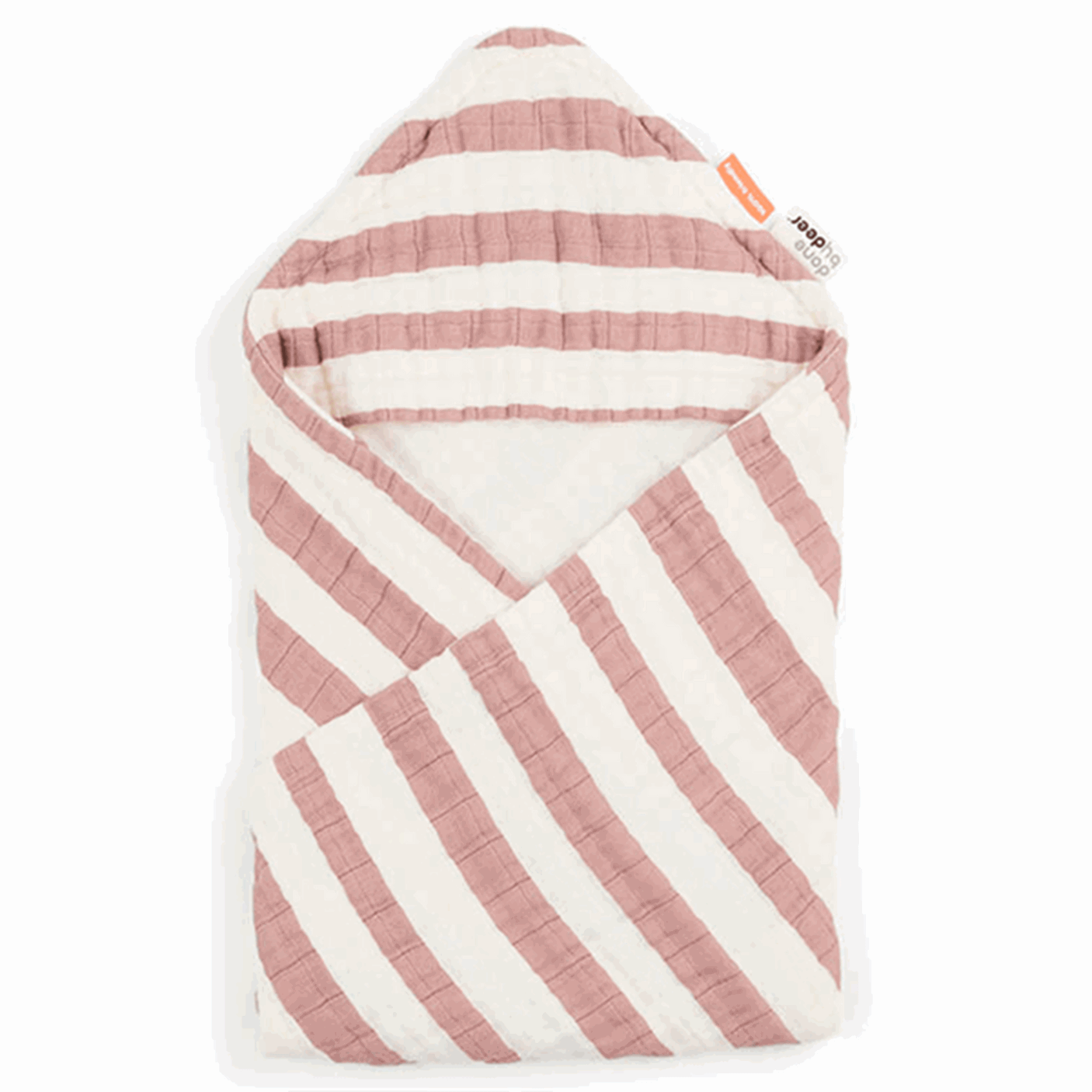 Done by Deer Towel W/Hood GOTS Stripes Powder