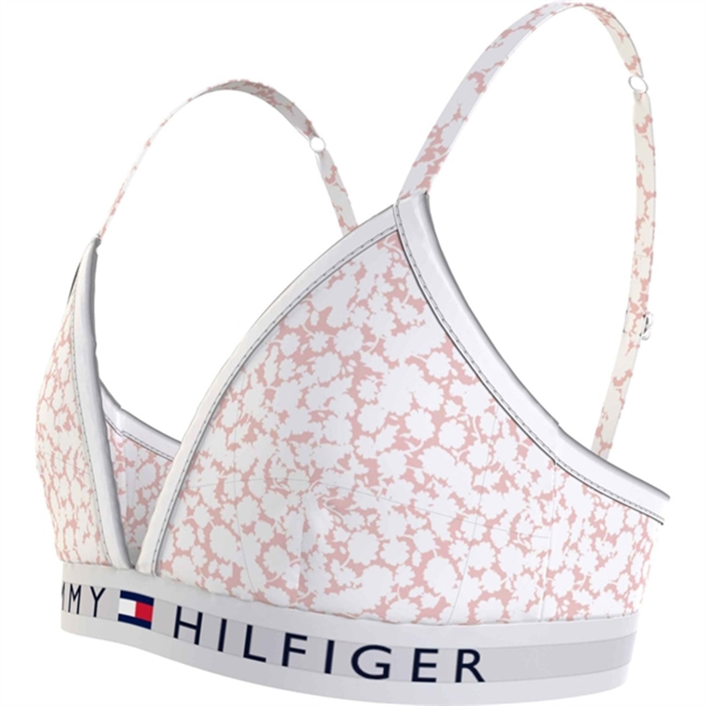 Tommy Hilfiger Padded Triangle Bra Printed Floral Whimsy Pink