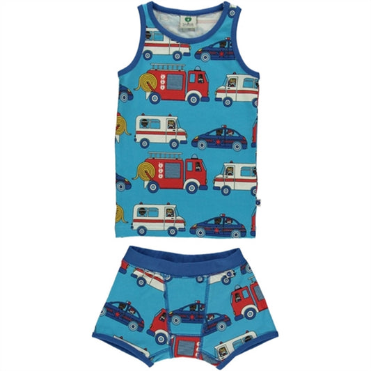 Småfolk Ocean Blue Emergency Cars Underwear Set