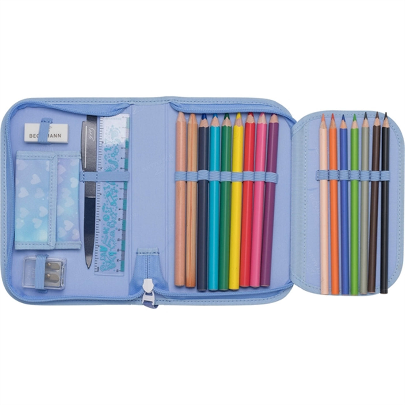 Beckmann Single Section Pencil Case Unicorn Princess Ice Blue