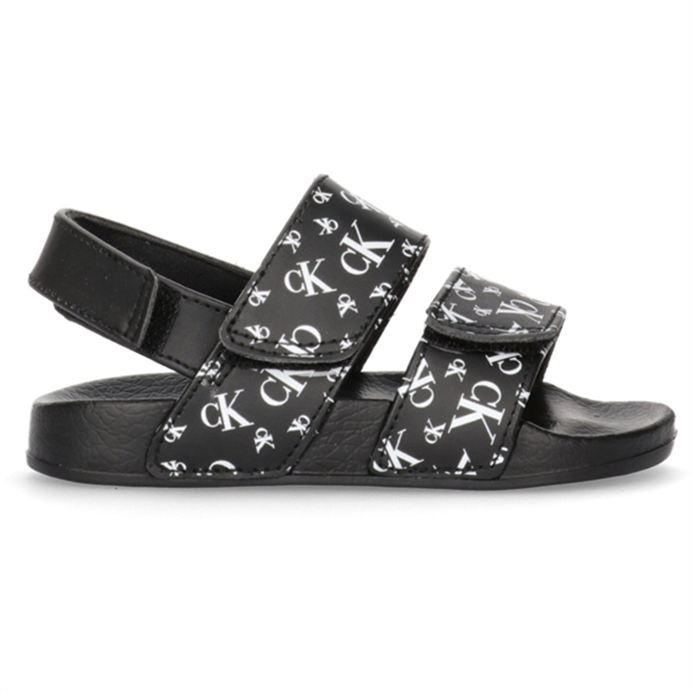 Calvin Klein Logo All Over Velcro Sandal Black