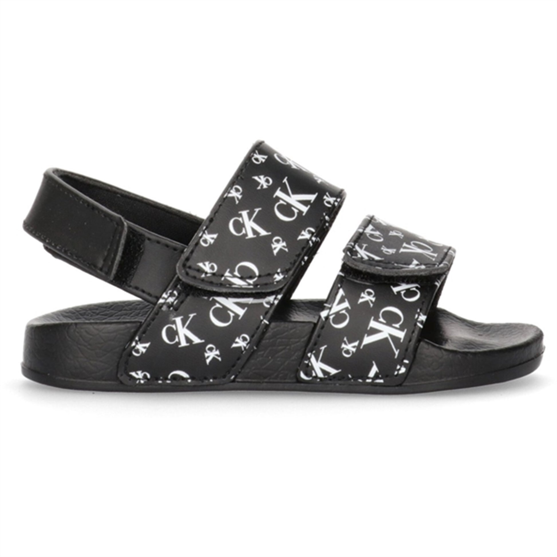 Calvin Klein Logo All Over Velcro Sandal Black