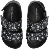 Calvin Klein Logo All Over Velcro Sandal Black