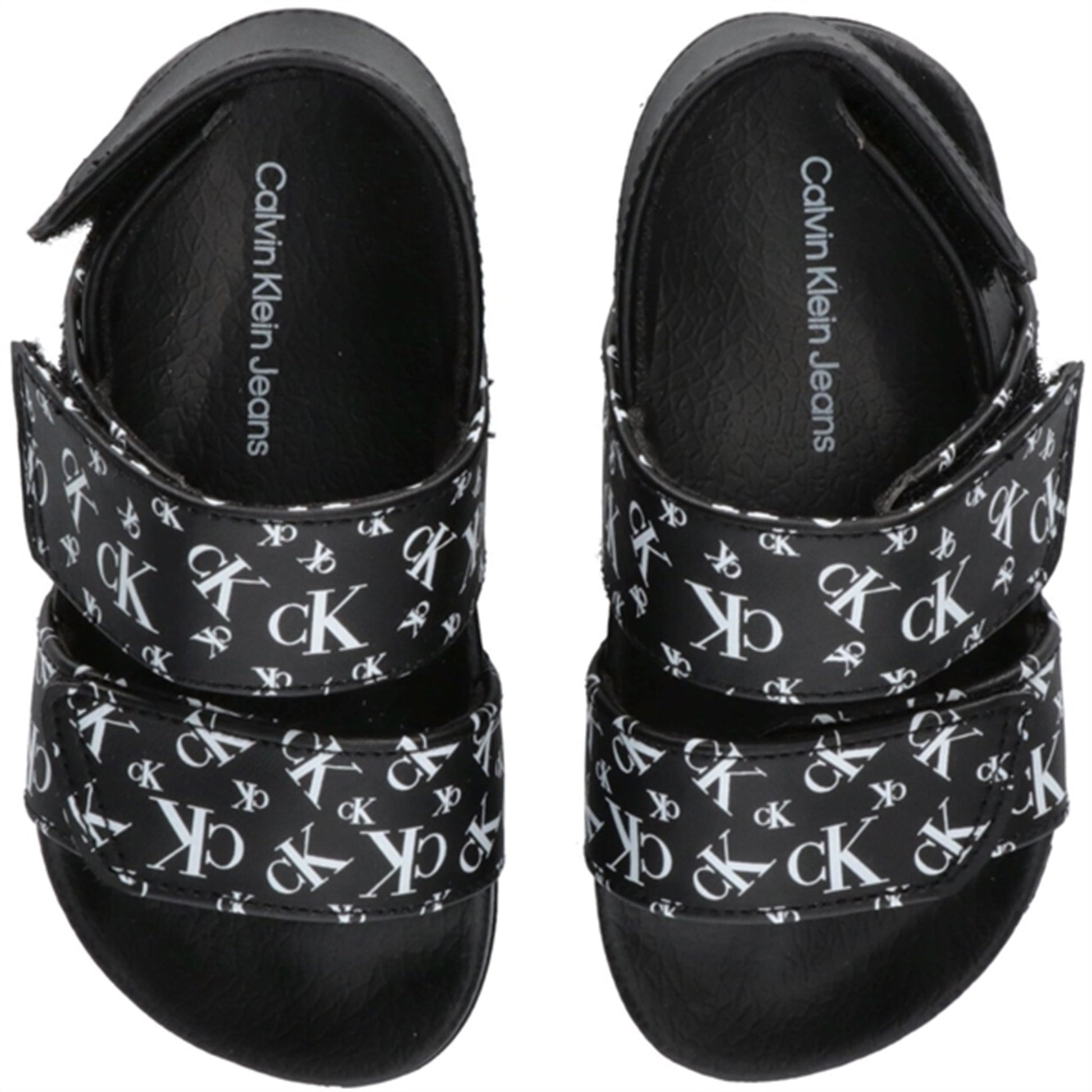 Calvin Klein Logo All Over Velcro Sandal Black