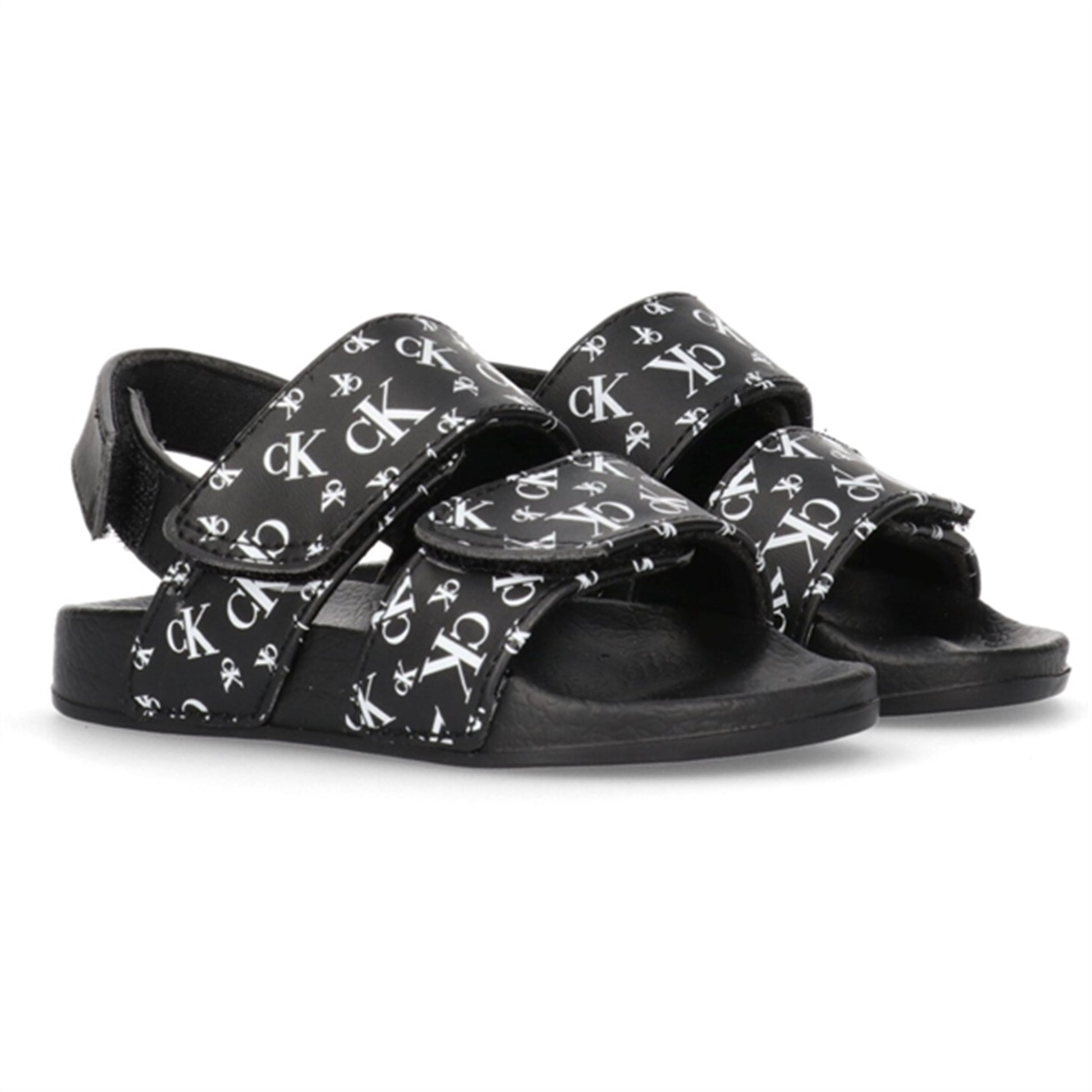 Calvin Klein Logo All Over Velcro Sandal Black