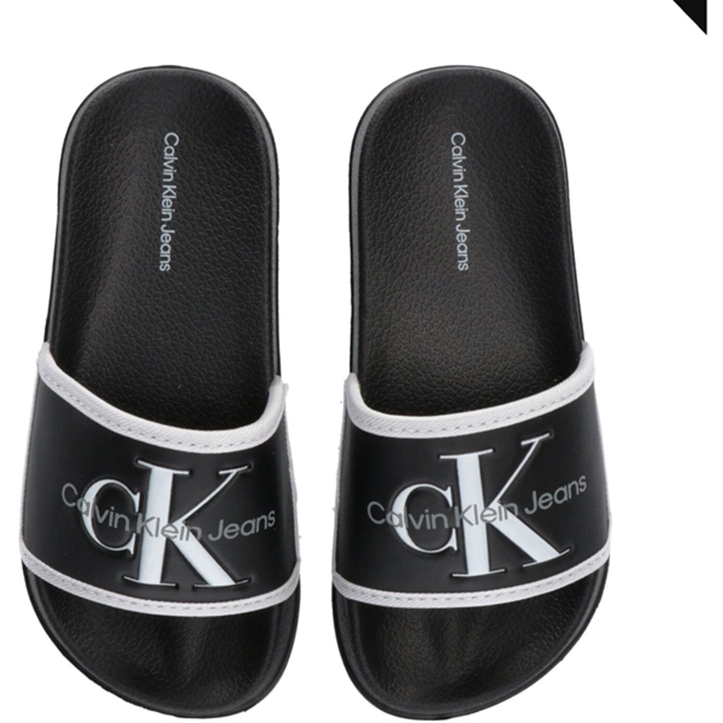 Calvin Klein Logo Pool Slide Black/White