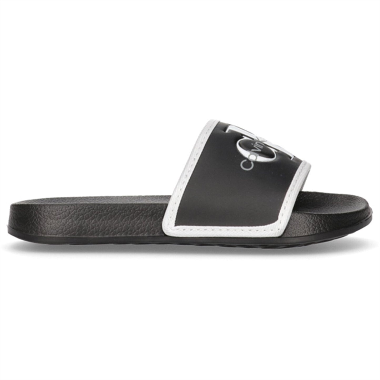 Calvin Klein Logo Pool Slide Black/White