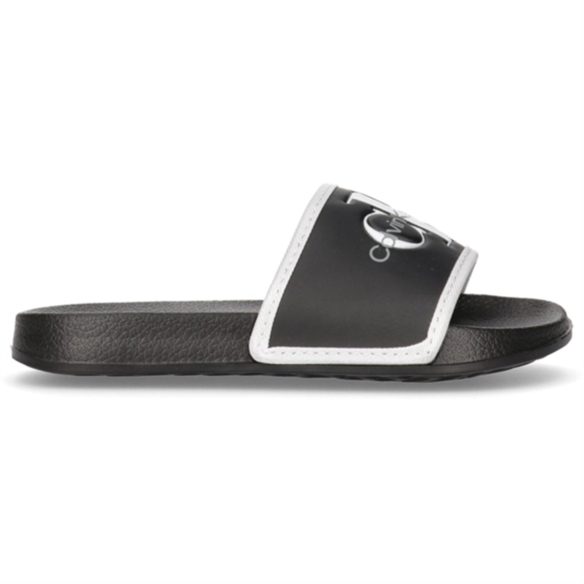 Calvin Klein Logo Pool Slide Black/White