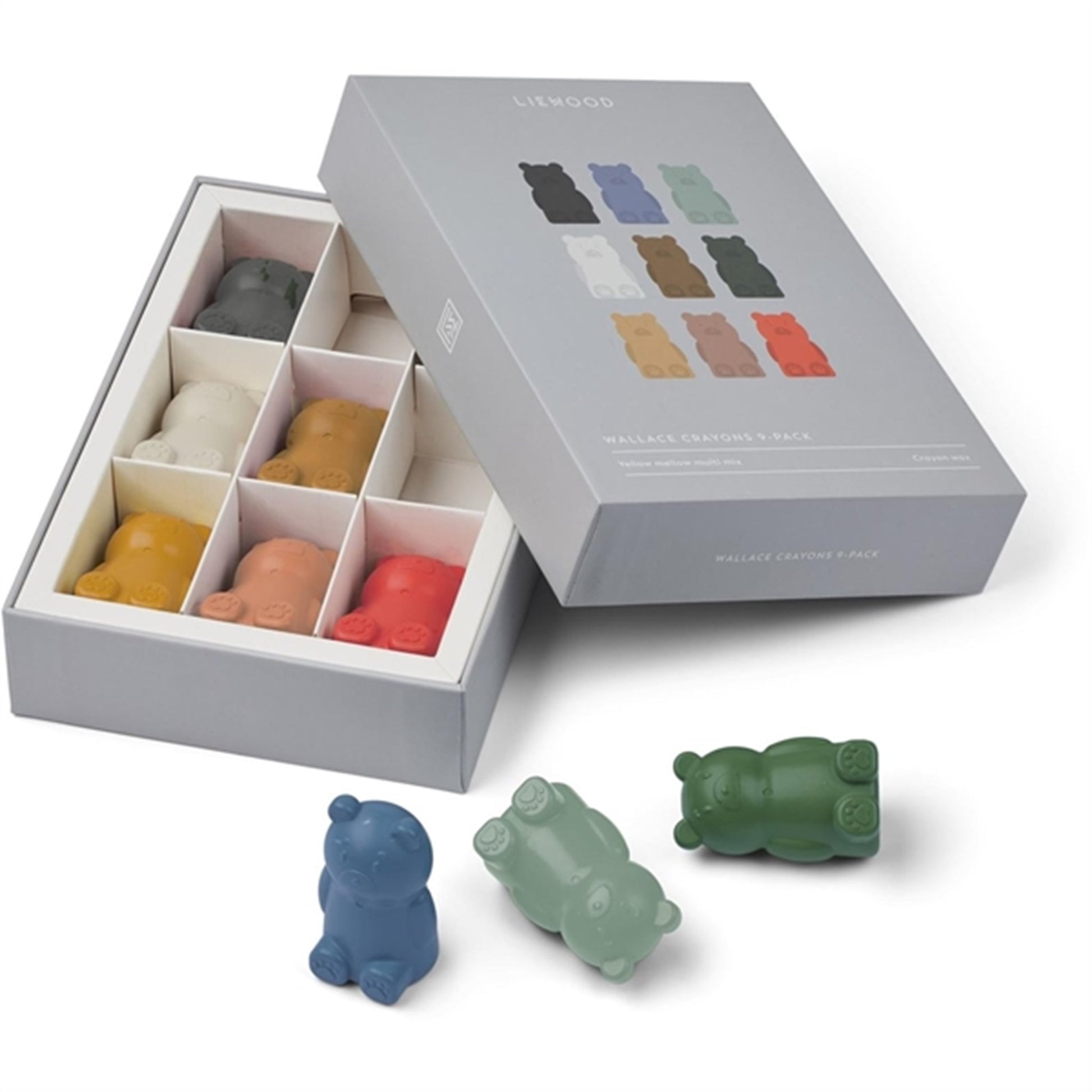 Liewood Wallace Crayons 9-Pack Yellow Mellow Multi Mix