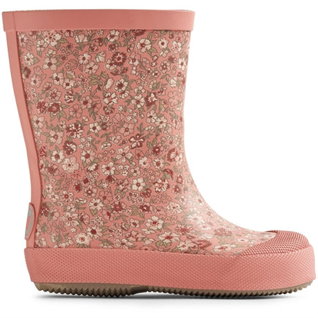 Wheat Rubber Boot Print Muddy Rosette Flowers