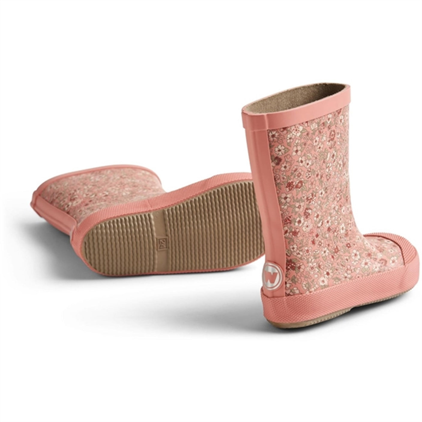 Wheat Rubber Boot Print Muddy Rosette Flowers