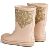 Wheat Rubber Boots Juno Pale Lilac Flowers