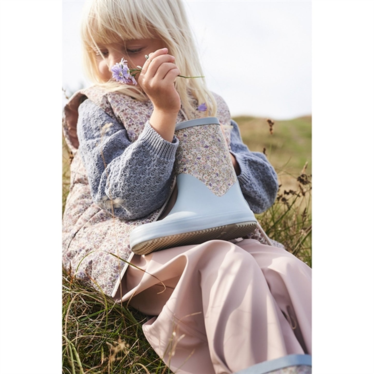 Wheat Rubber Boots Juno Highrise Flowers