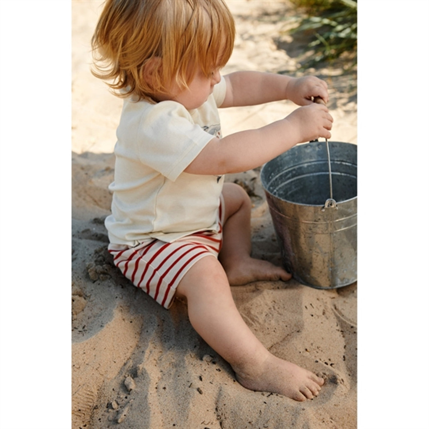 Wheat Red Stripe Jersey Shorts Vic