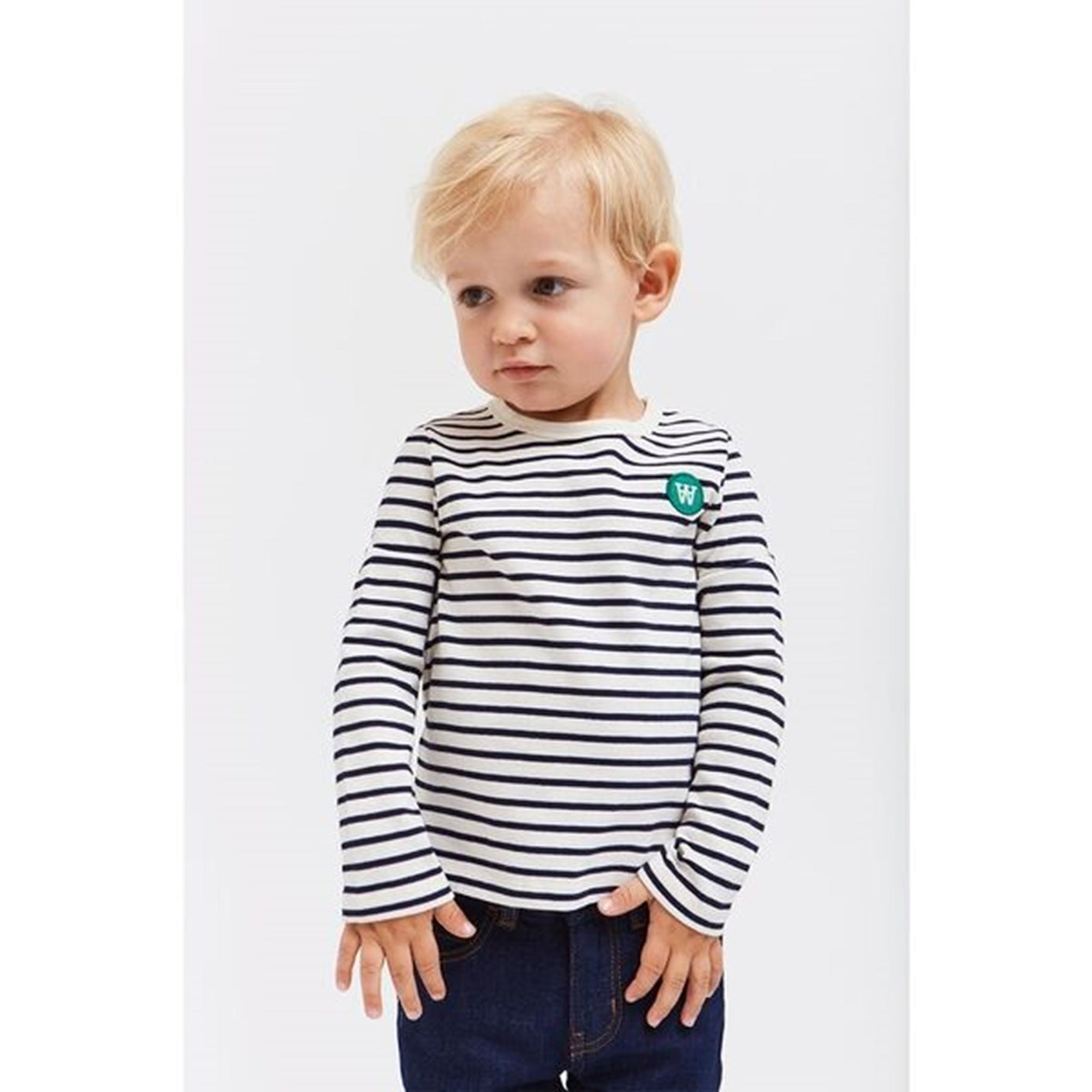 Wood Wood Double A Kim Blouse Off White/Navy Stripes