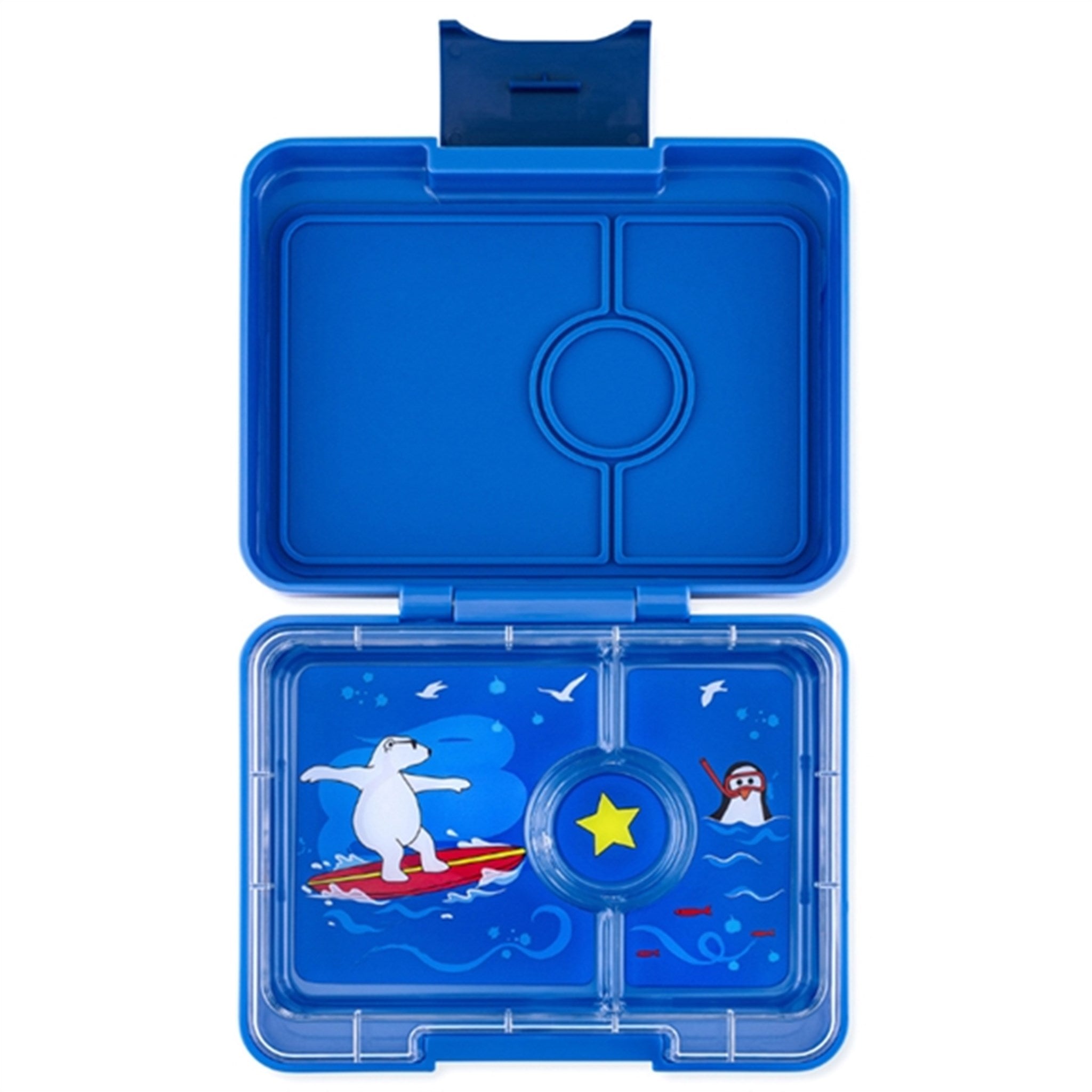 Yumbox Snack 3 sections Lunchbox Surf Blue / Polar Bear Tray